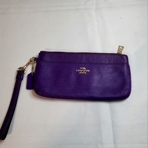 Purple Coach wristlet